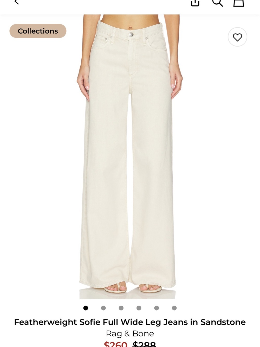 rag & bone Sandstone Sofie High Rise Wide-Leg Jeans
